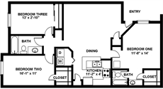 3 Bed 2 Bath