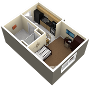 1BR 1BA