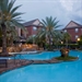 Swimming pool at dusk