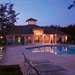 Swimming pool at dusk