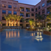 Swimming pool at dusk