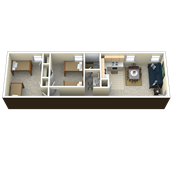 2 Bedrooms with 1 Bath