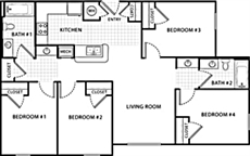 4 Bedroom 2 Bath Handicap-Acce